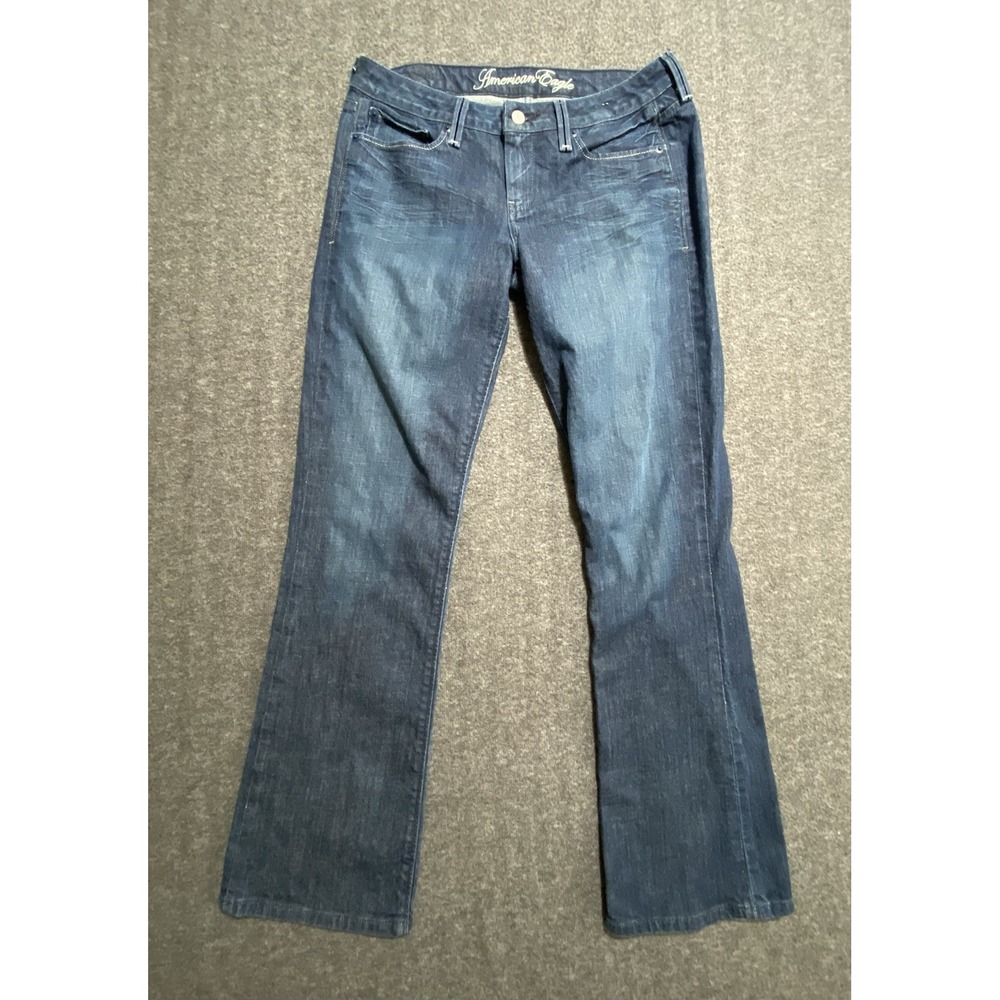 American Eagle Jeans Women True Boot Mid Rise Blue Light Wash Cowboy Size 8